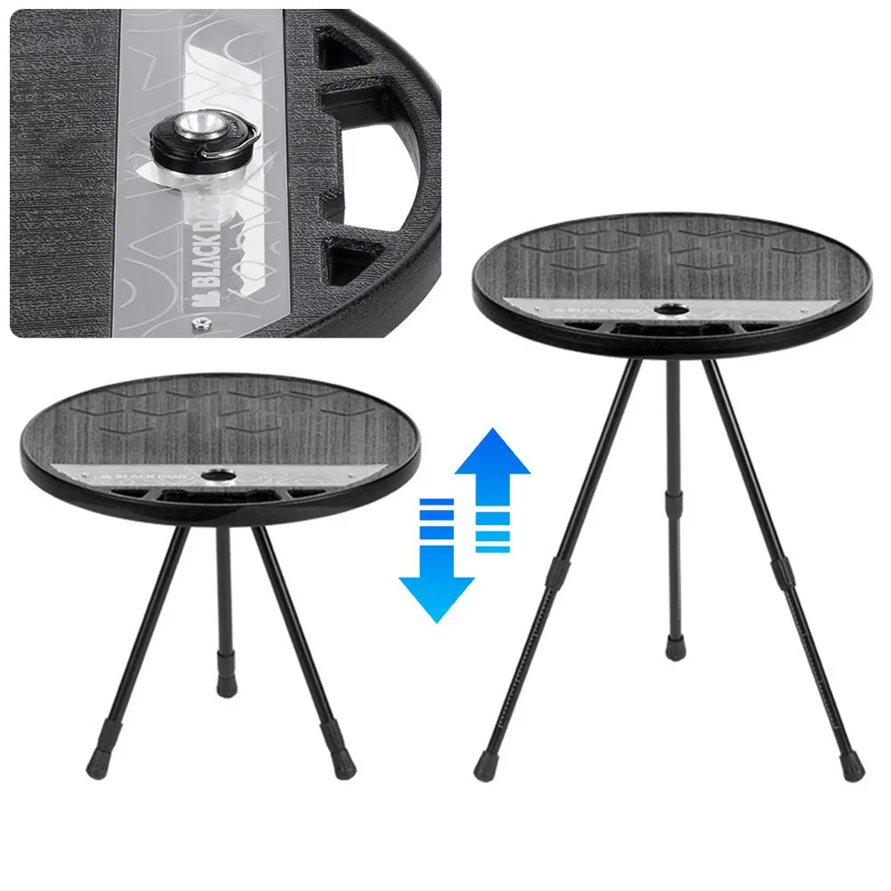 Portable Folding Table Aluminum Alloy Small Round Table Adjustable Height for Outdooor Camping Picnic Beach