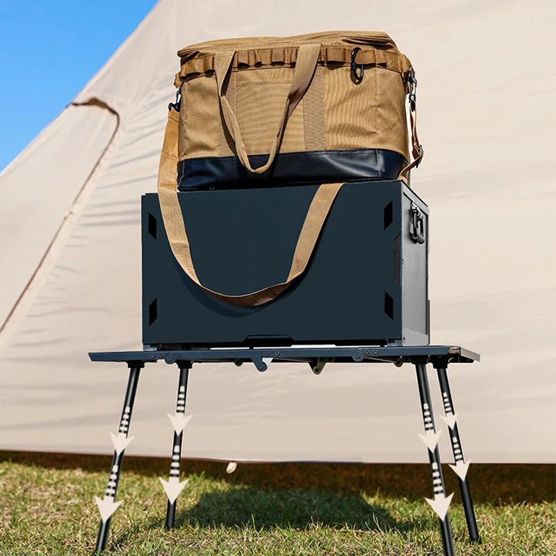 WESTTUNE Outdoor Tactical Table Folding Camping Table Lightweight Multifunctional Liftable Picnic Table for Hiking Travel BBQ