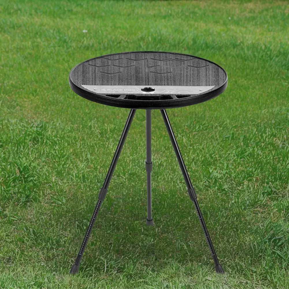 Portable Folding Table Aluminum Alloy Small Round Table Adjustable Height for Outdooor Camping Picnic Beach
