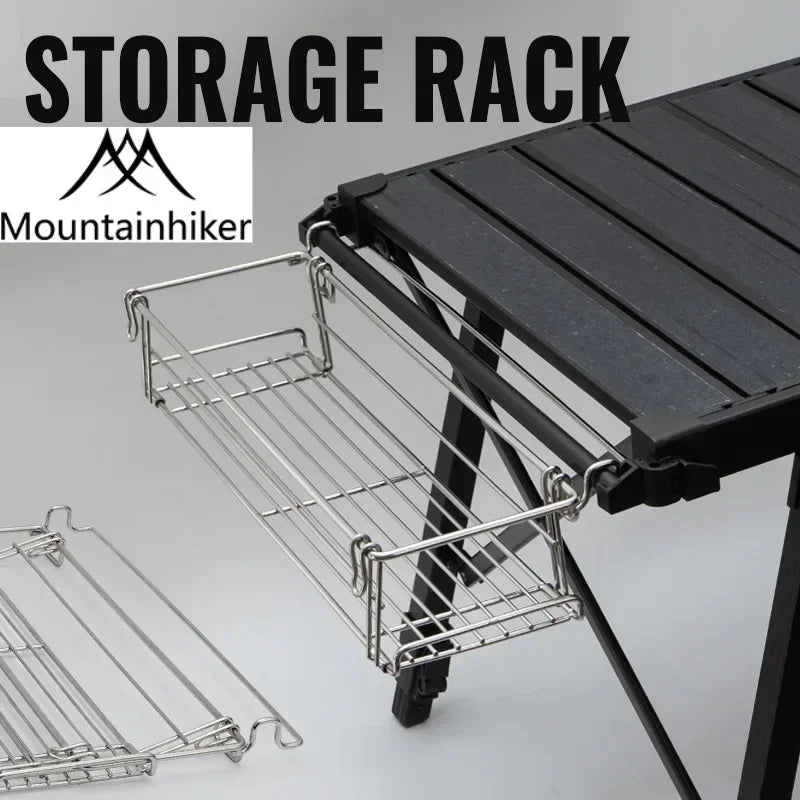 MOUNTAINHIKER Outdoor Storage Rack Table Side Hanging Mesh IGT Table Expansion Bracket Folding Extension Basket Folding Rack