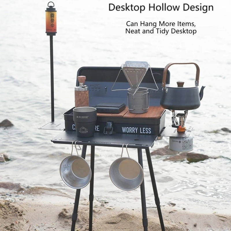 Camping Table All-in-One Foldable Design with Light Mount Expandable Base for Easy Outdoor Cooking Portable Picnic Essentials