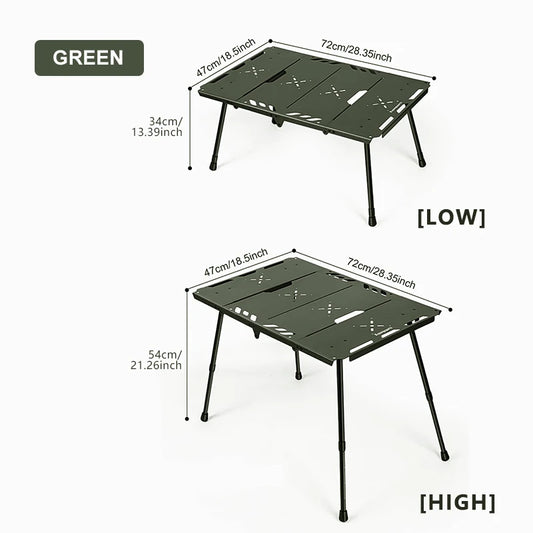 WESTTUNE Outdoor Tactical Table Folding Camping Table Lightweight Multifunctional Liftable Picnic Table for Hiking Travel BBQ
